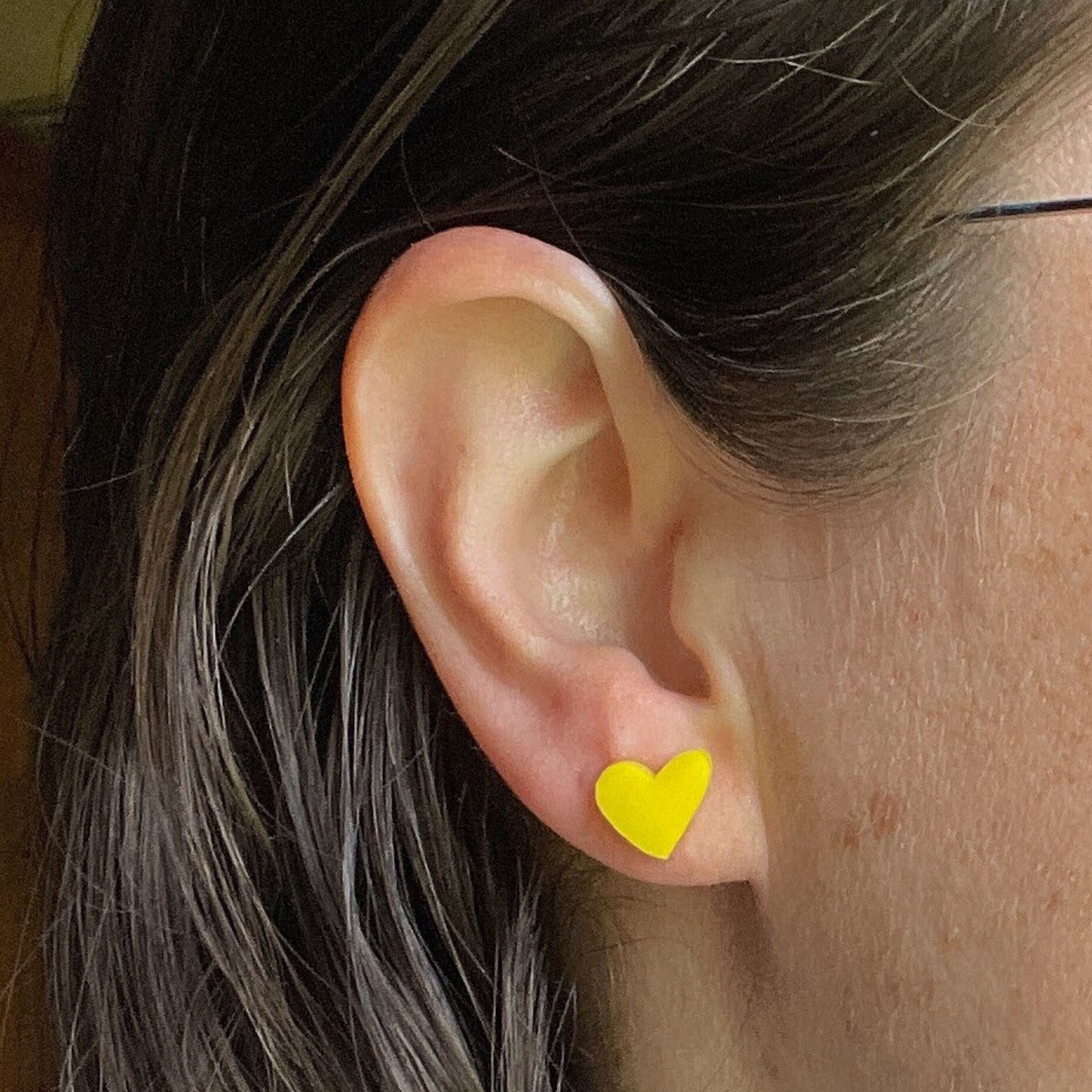 British Turnback Heart Stud Earrings
