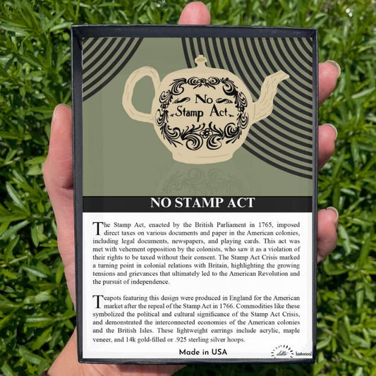 No Stamp Act Teapot Brooch