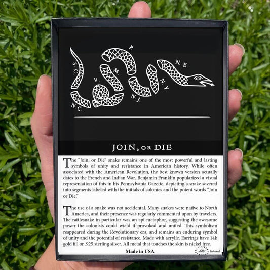 Join, or Die Black & White Necklace (large)