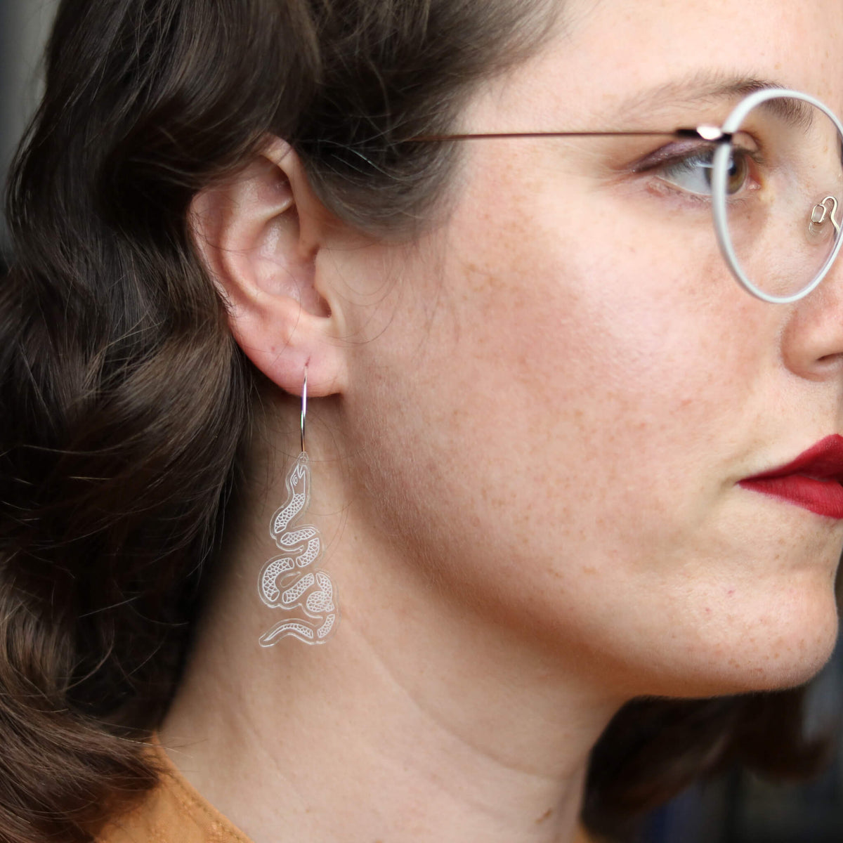 Joined Earring Join, or Die Clear Earrings – ditto historical