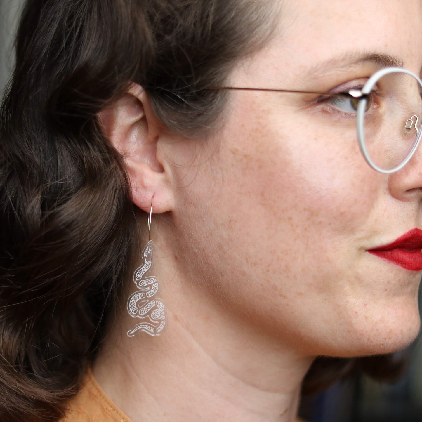 Join, or Die Clear Earrings
