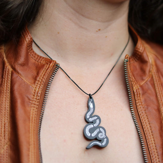 Join, or Die Black & White Necklace (large)